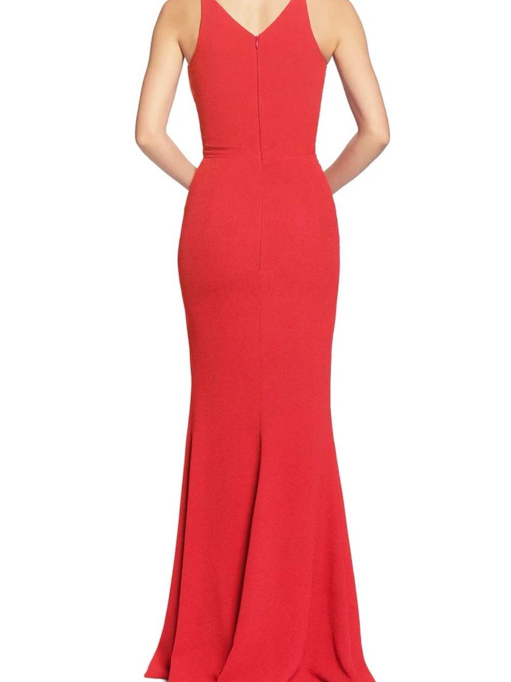 Dress the Population Red V-Back Mermaid Maxi Gown